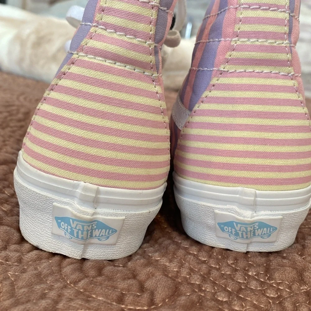 VANS Sk8-Hi Tapered Skate Pastel Stripes Sneakers  NWOT